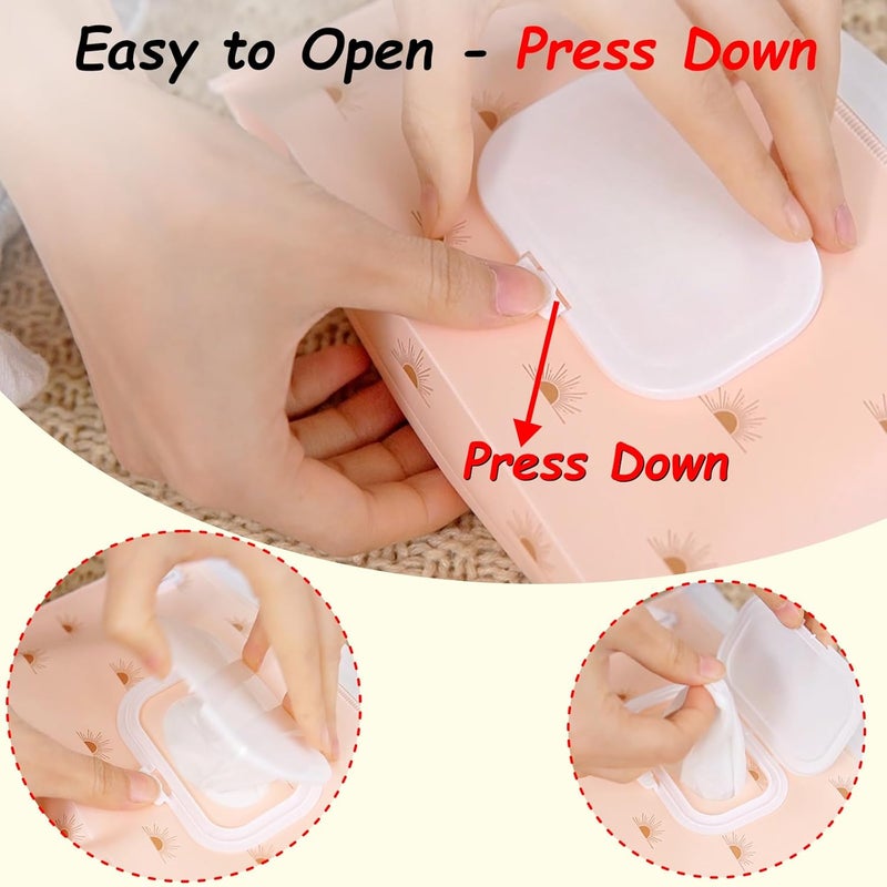 Seposeve 4 Pack Wipes Dispenser, ON The GO, Portable Baby Wipe Case, Refillable Baby Wipes Container, Wipe Holder, Keeps Wipes Fresh, Reusable Wet Wipe Pouch for Outdoor Outing, Camping, Hiking. - Image 3